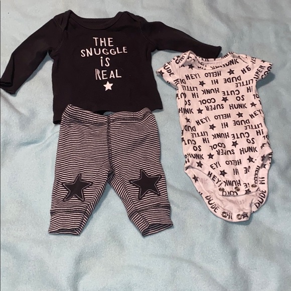 Other - The Snuggle Is Real 3 piece Newborn Boy outfit